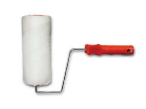 Rullo bianco poliestere completo di manico rosso