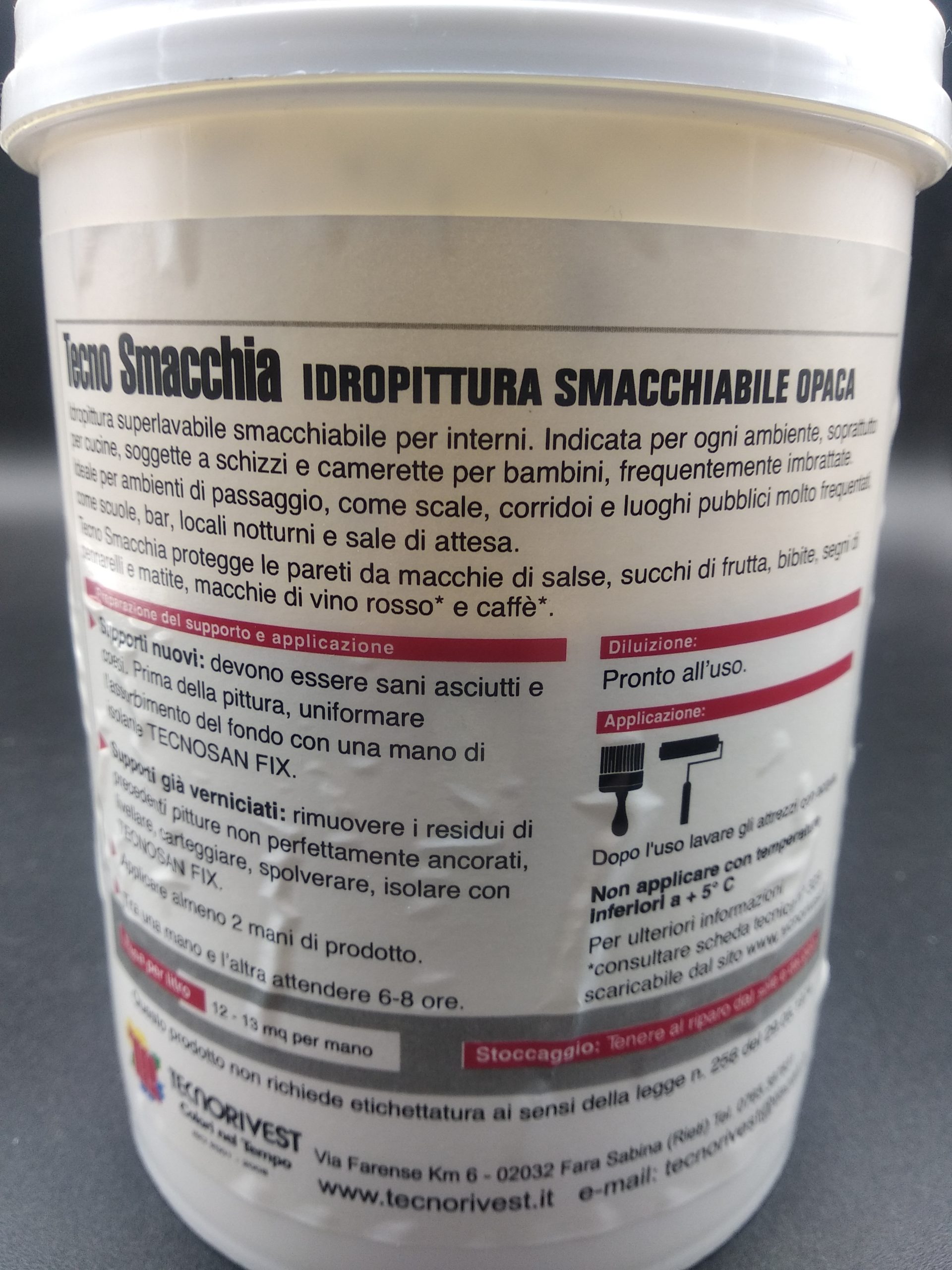 Idropittura Murale Smacchiabile Opaca Bianca "Tecno Smacchia" - immagine 3