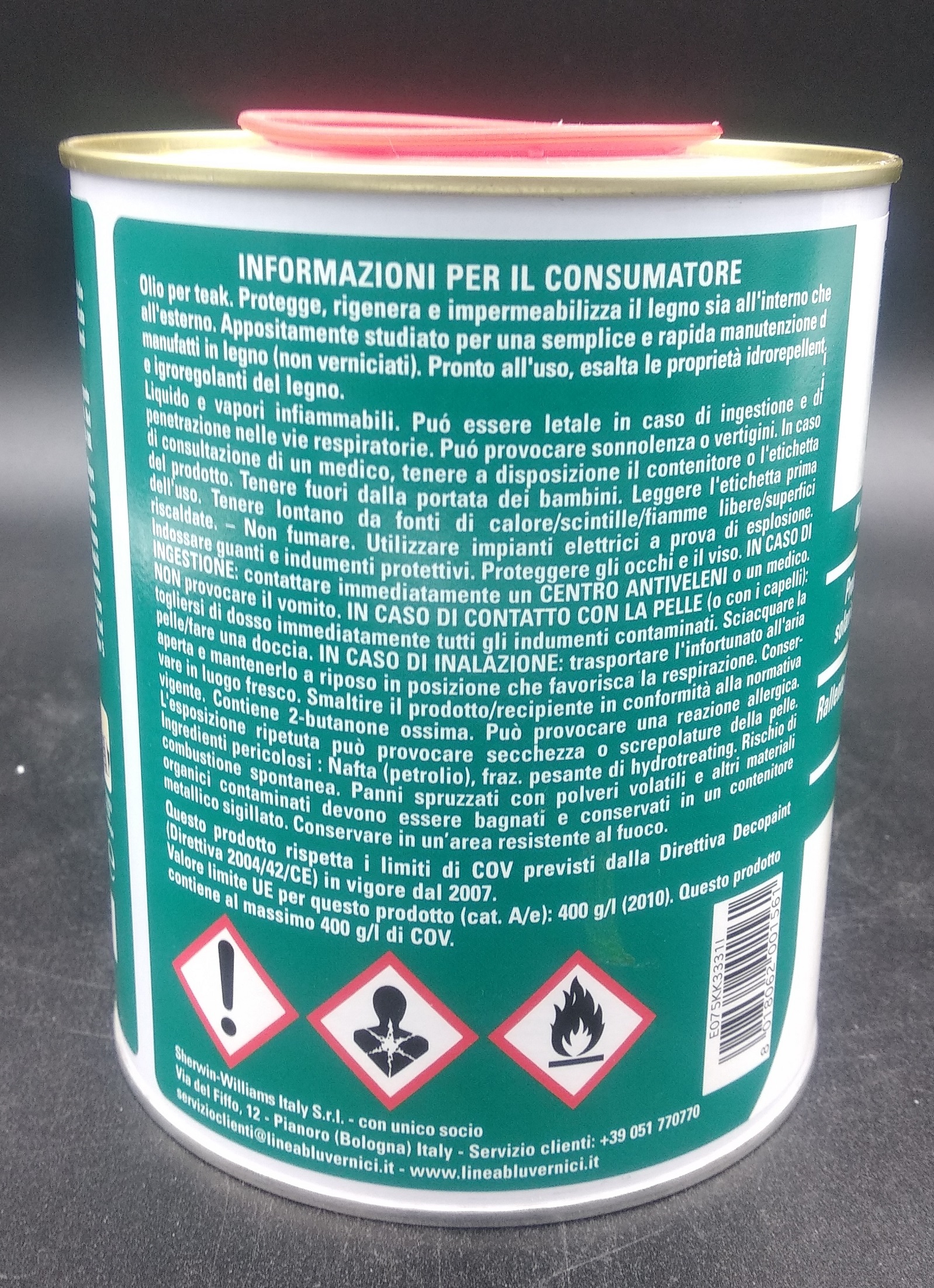 Sayerlack KK3331 olio per mobili da giardino e barche in teak - Linea Blu - immagine 4