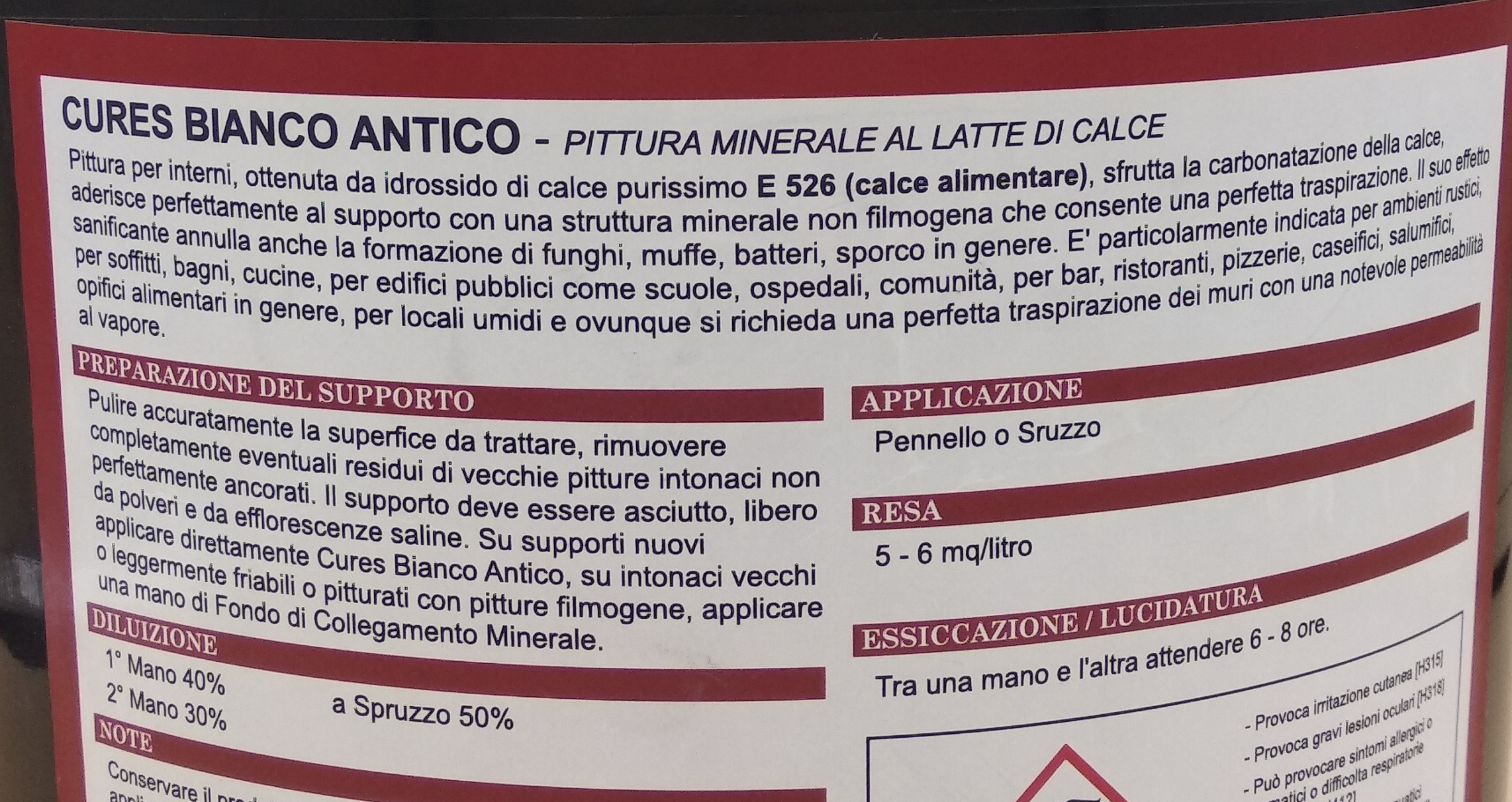 Pittura minerale al latte di calce Bianco Antico "Tecnorivest" - immagine 4