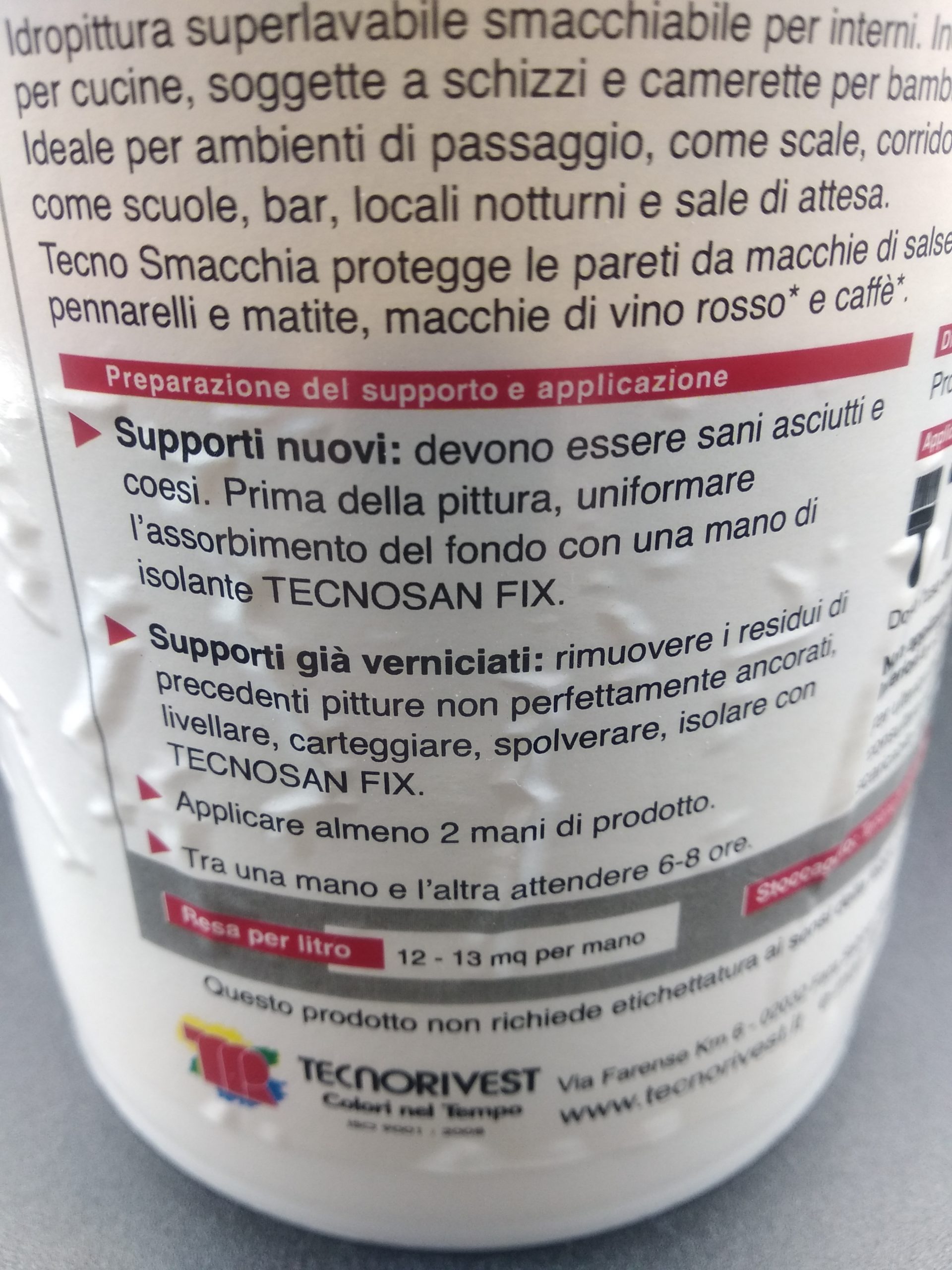 Idropittura Murale Smacchiabile Opaca Bianca "Tecno Smacchia" - immagine 5