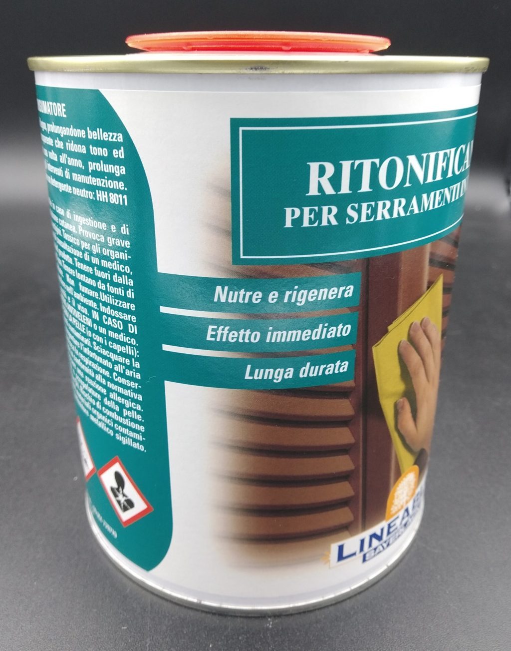 Ritonificante per serramenti in legno Sayerlack KK1122 noce etichetta laterale