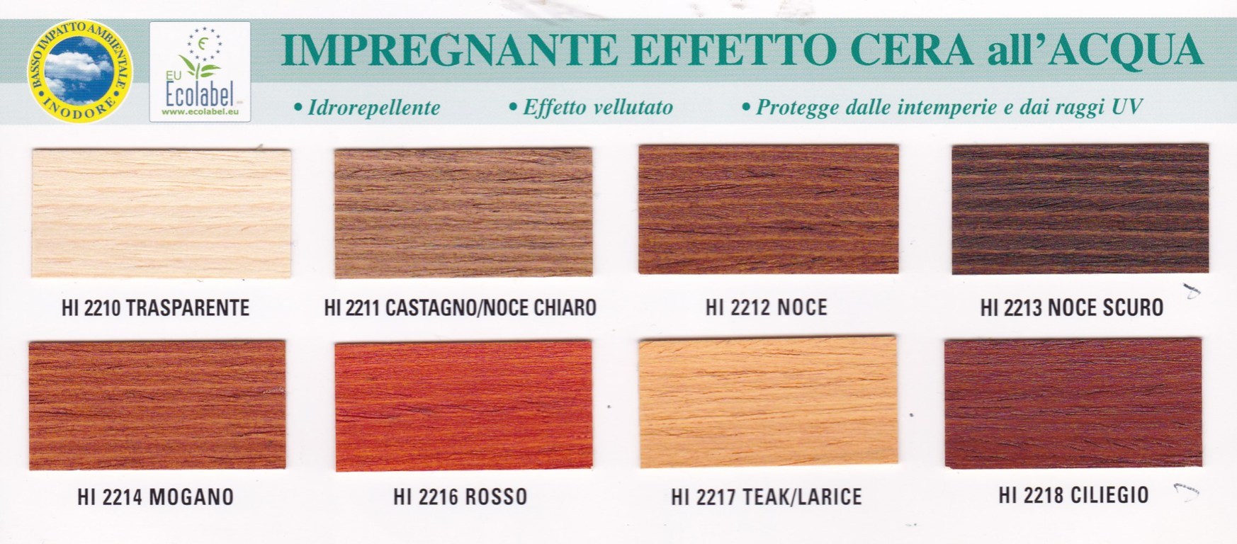 Sayerlack HI221X impregnante acqua effetto cera colori vari etichetta colori