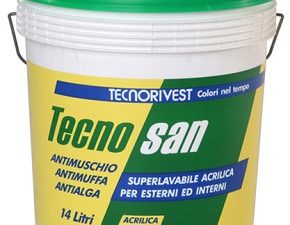 Tecnosan - Pittura acrilica superlavabile , antimuffa, antialga, antimuschio esterni ed interni