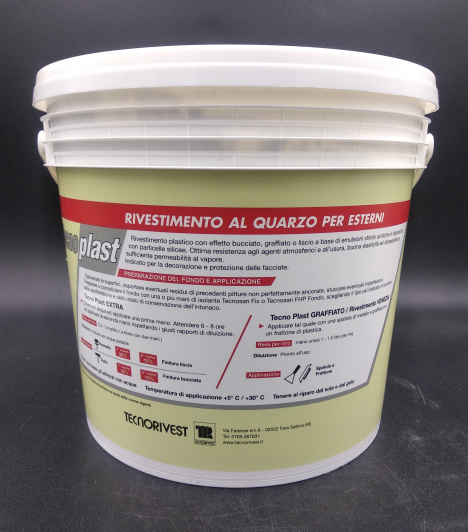 Quarzo plastico liscio o bucciato per esterni Bianco "Tecnoplast" - immagine 4