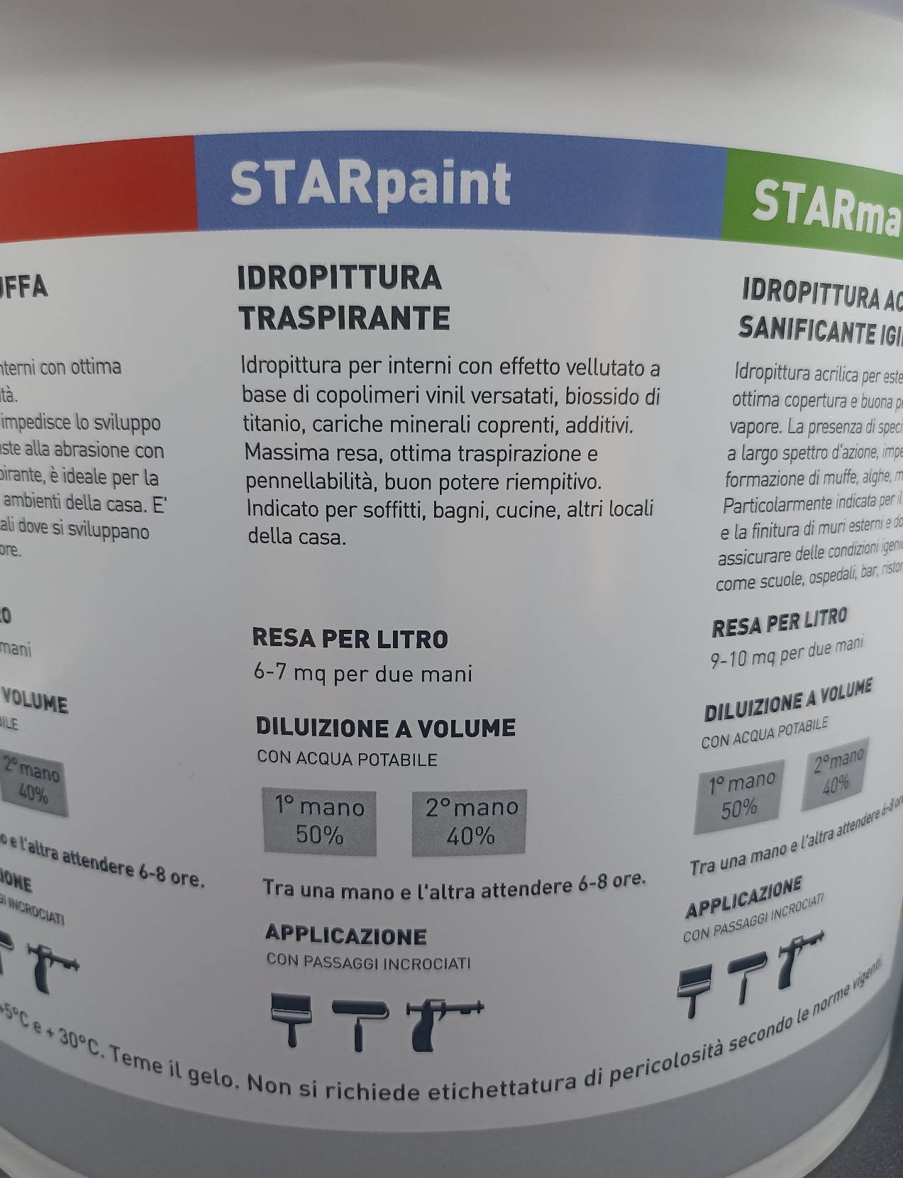 Star Paint. Idropittura semilavabile di prima qualità con effetto vellutato. Bianco Opaco - immagine 4
