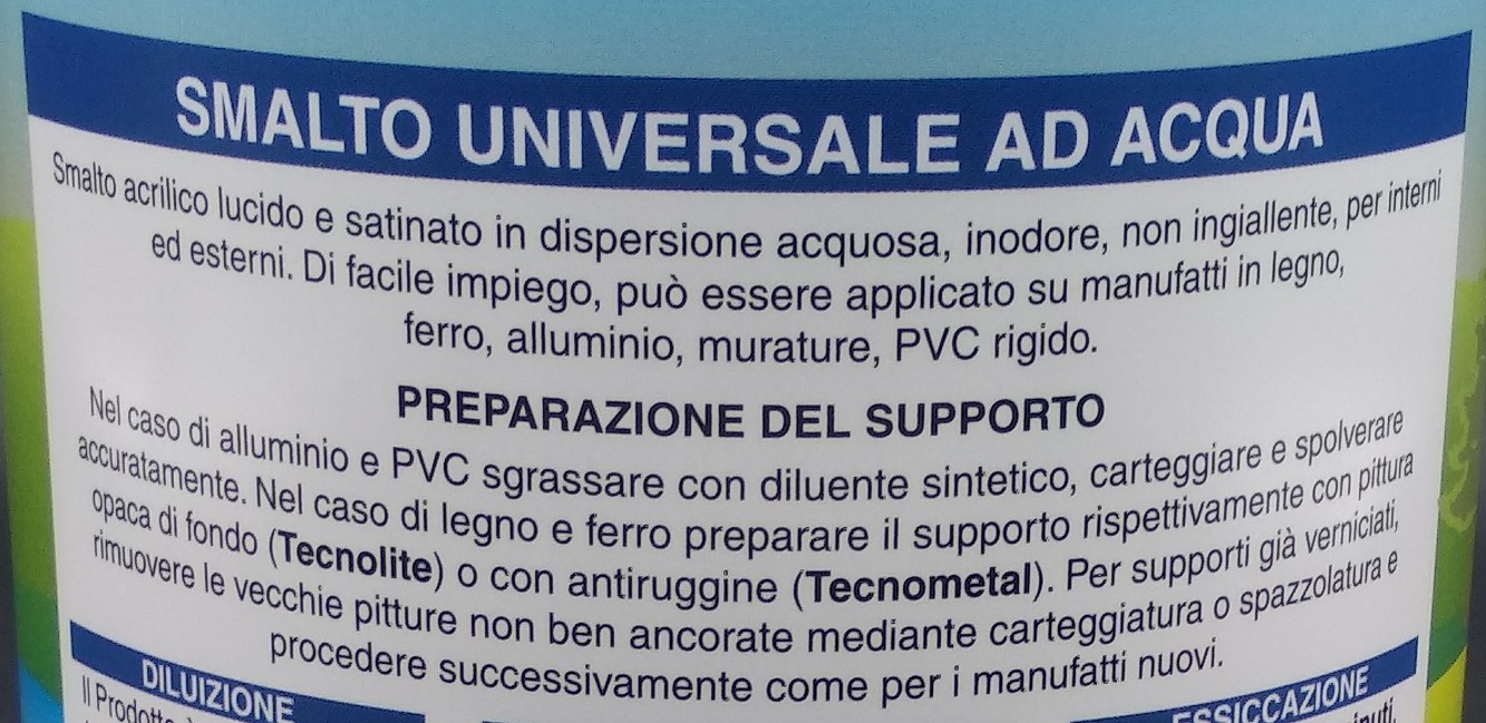 Smalto Bianco Lucido e Satinato Idrol “Tecnorivest” - immagine 4