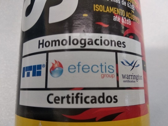 Schiuma poliuretanica antifuoco Soudafoam Fire Range (750 ml) - Soudal - etichetta omologazioni