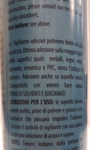 Sigillante ad alta elasticità Multibond MS35 Grigio Soudal etichetta retro