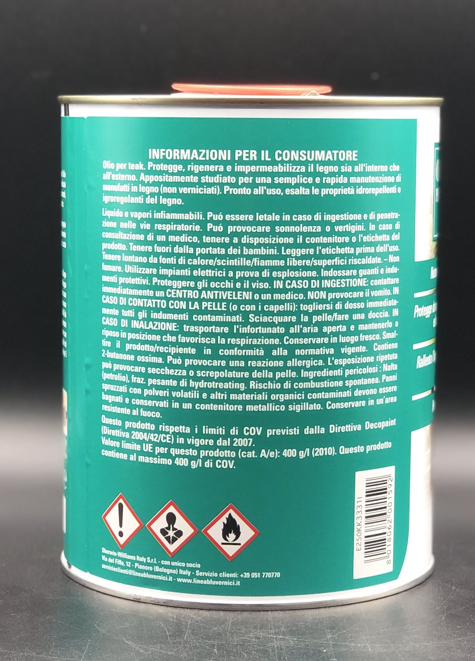Sayerlack KK3331 olio rivitalizzante per legno teak trasparente ambrato Lt. 2.5 - immagine 3